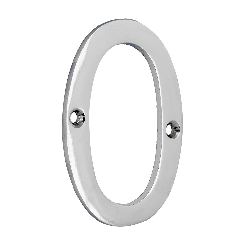 Door Numeral 0 - Polished Chrome - 81mm - Bag of 1