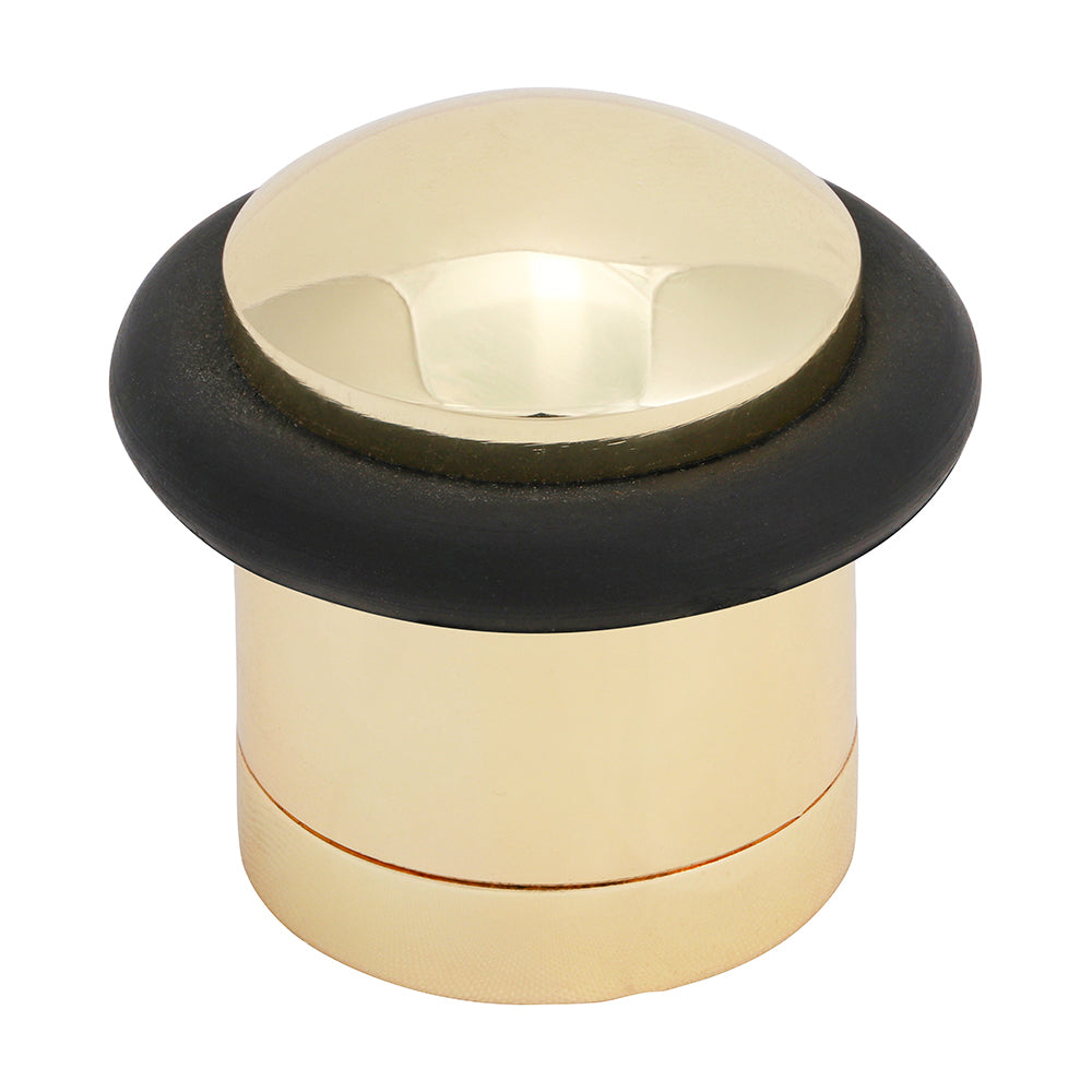 Cylinder Door Stop - Polished Brass - 41mm - TIMpac of 1