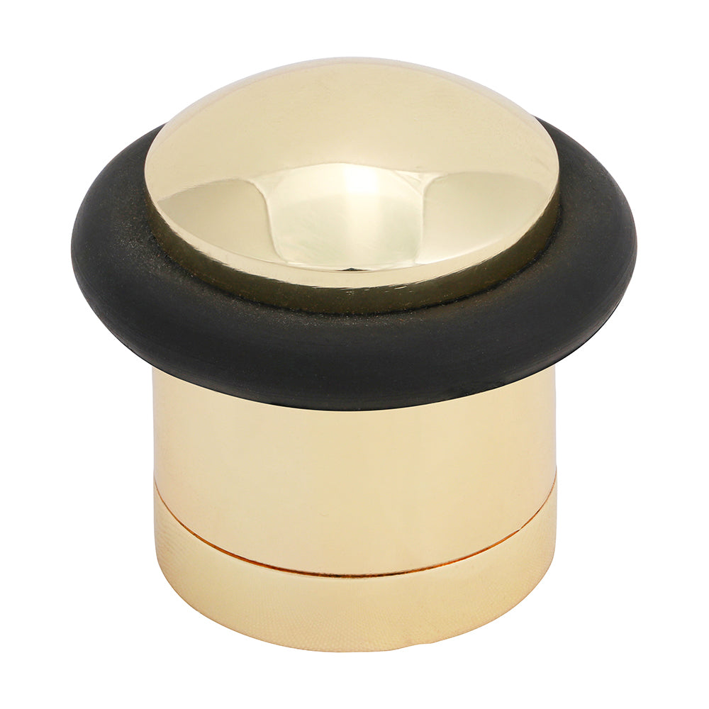 Cylinder Door Stop - Polished Brass - 41mm - Bag of 1