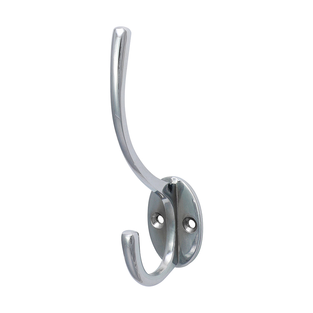Hat & Coat Hook - Polished Chrome - 125 x 32mm - Bag of 1