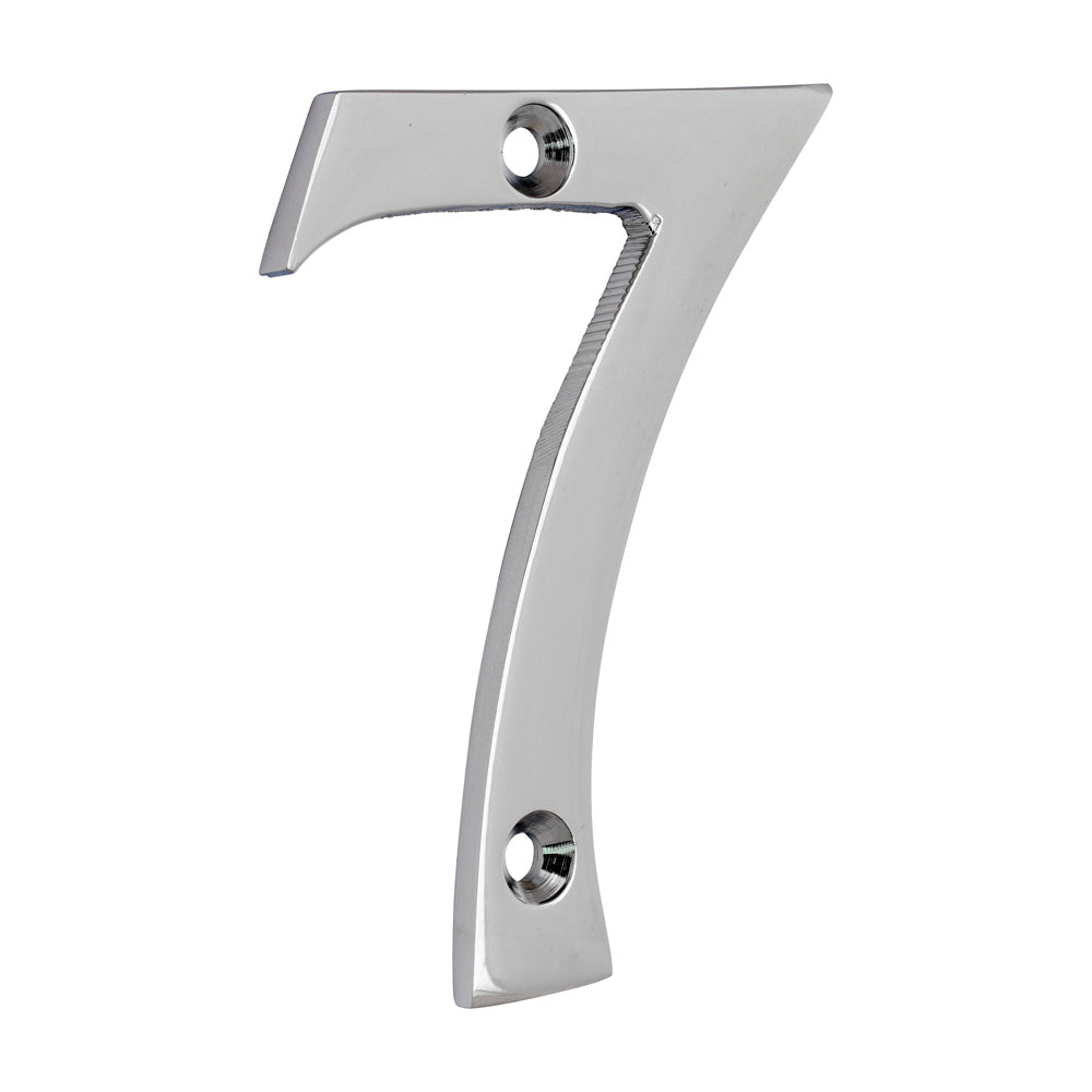 Door Numeral 7 - Polished Chrome - 75mm - TIMpac of 1