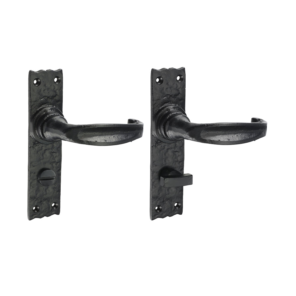 Narrow Style Bathroom Lock Handles - Antique Black - 155 x 37 - Box of 1