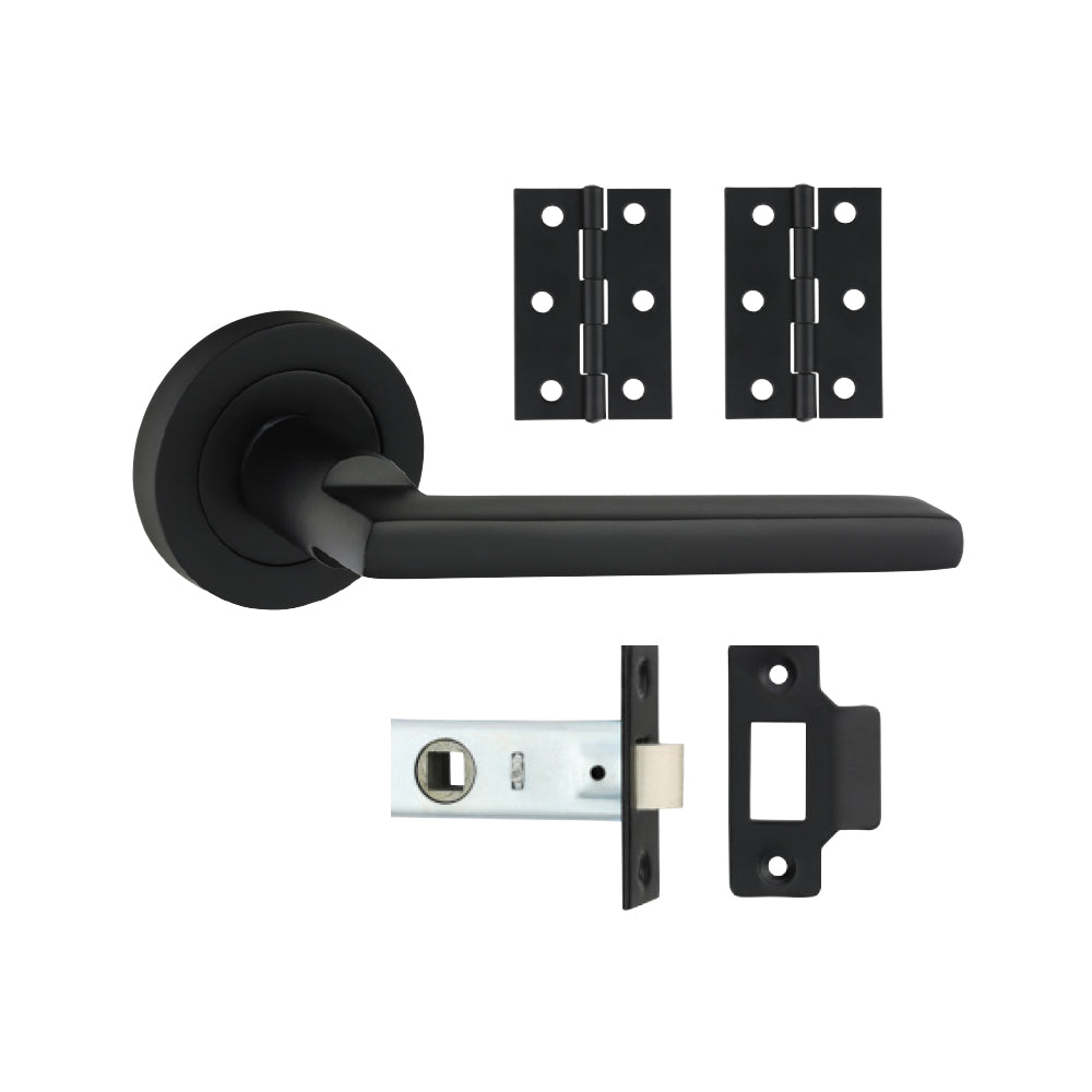 Radmore Lever On Rose Door Pack - Matt Black - Mixed - Box of 1