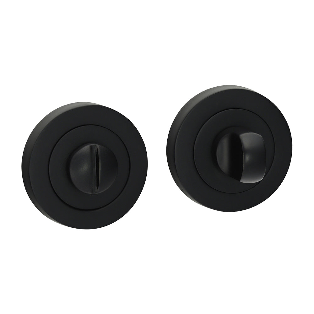 Bathroom Thumb Turn And Release - Matt Black - 51mm - Blister Pack of 1
