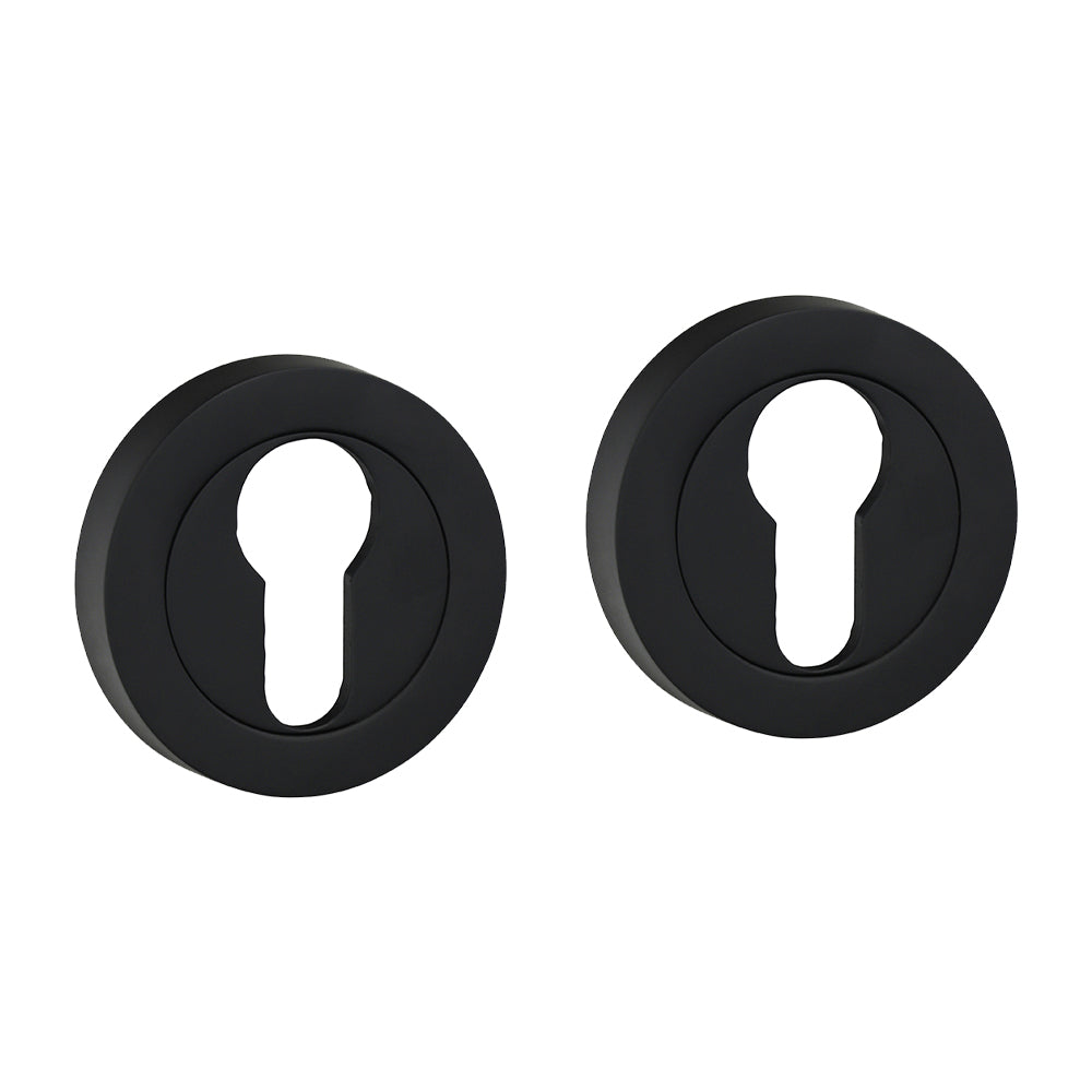 Euro Profile Escutcheon - Matt Black - 51mm - Blister Pack of 1