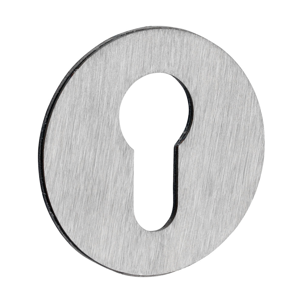 Euro Profile Self-Adhesive Escutcheon - Round - Satin Stainless Steel - 52mm - Bag of 1