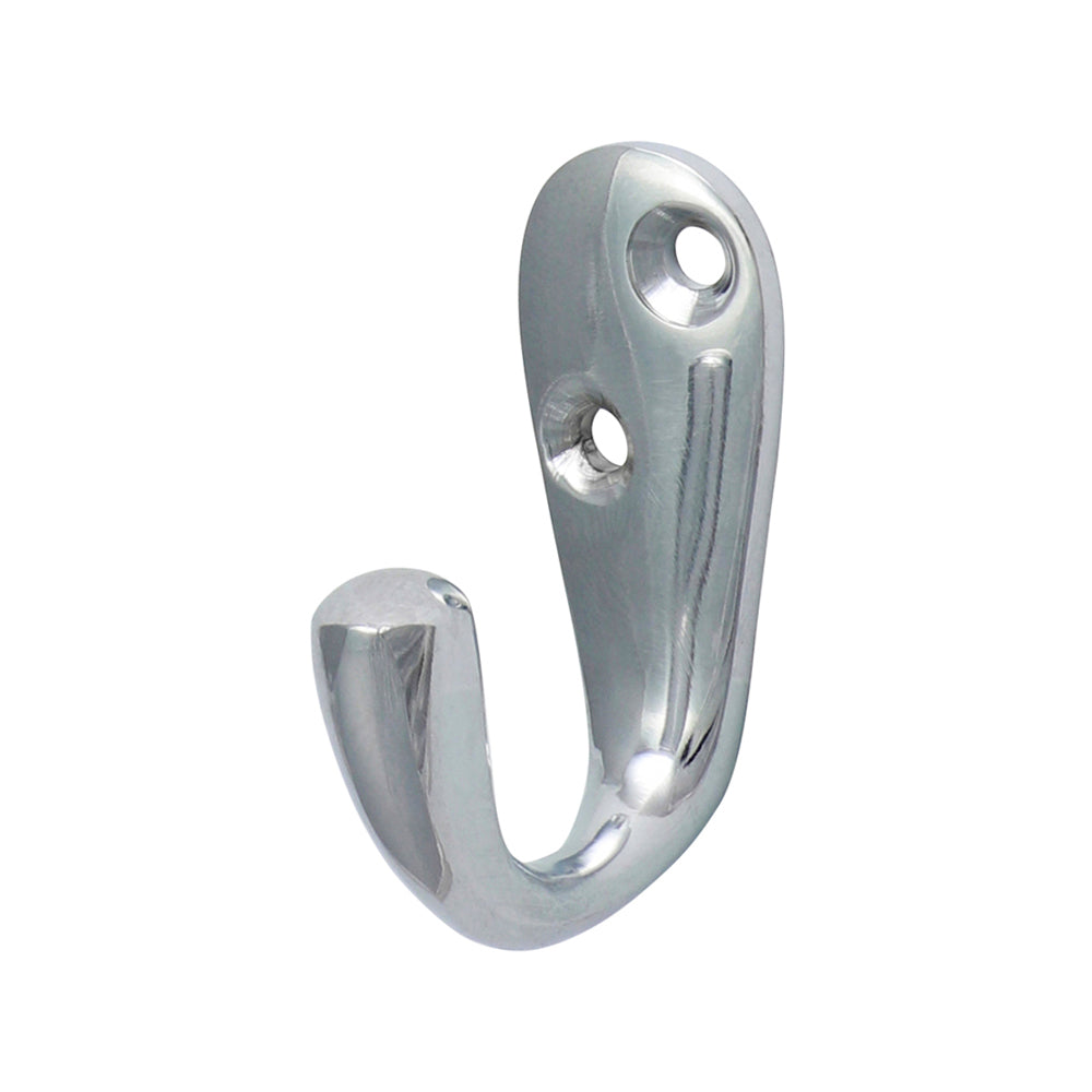 Single Robe Hook - Polished Chrome - 44 x 18mm - Bag of 1