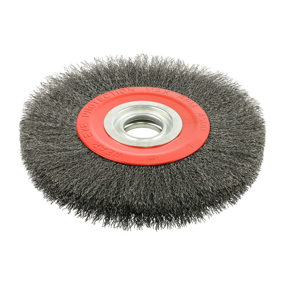 Wheel Brush with Plastic Reducer Set - Crimped Steel Wire - 200mm - Blister Pack of 1