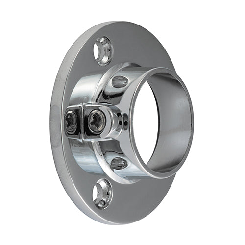 Locking End Sockets - For Round Tube - Polished Chrome - 25mm - TIMpac of 2