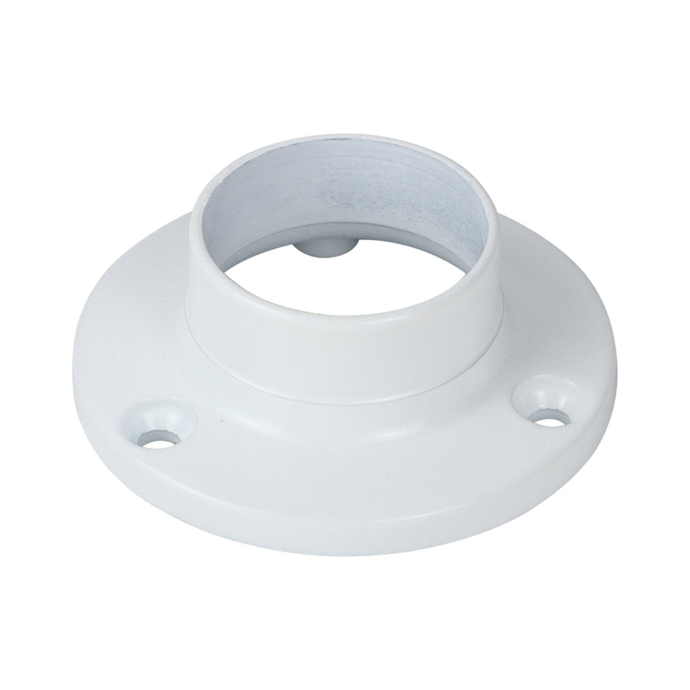 End Sockets - For Round Tube - White - 25mm - TIMpac of 2
