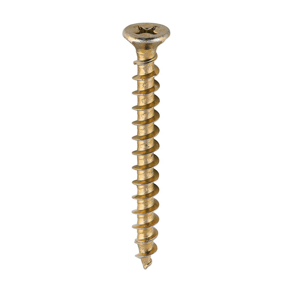 Window Fabrication Screws - Countersunk with Ribs - PH - Single Thread - Gimlet Point - Yellow - 4.3 x 40 - Box of 1000