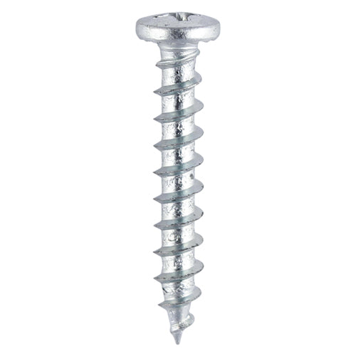 Window Fabrication Screws - Friction Stay - Shallow Pan with Serrations - PH - Single Thread - Gimlet Point - Zinc - 4.8 x 16 - Box of 1000