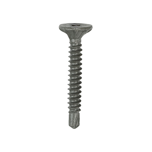 Drywall Construction Metal Stud Cement Board Screws - PH - Countersunk Wafer - Self-Drilling - Exterior - Silver Organic - 4.2 x 32 - Box of 200