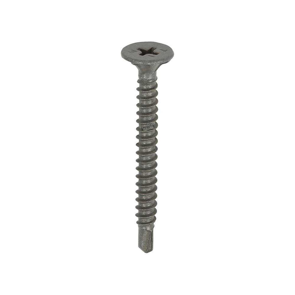 Drywall Construction Metal Stud Cement Board Screws - PH - Countersunk Wafer - Self-Drilling - Exterior - Silver Organic - 4.2 x 42 - Box of 200