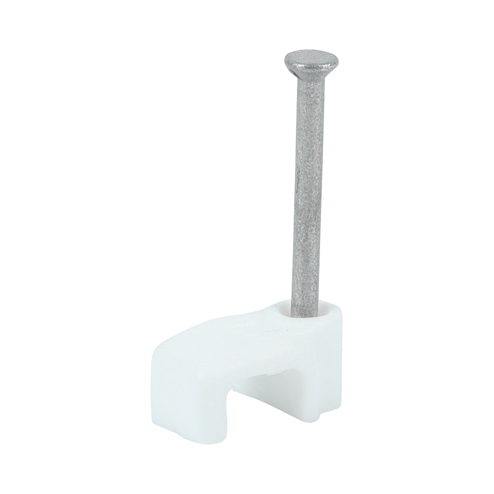 Flat Cable Clips - White - To fit 1.0mm - Box of 100