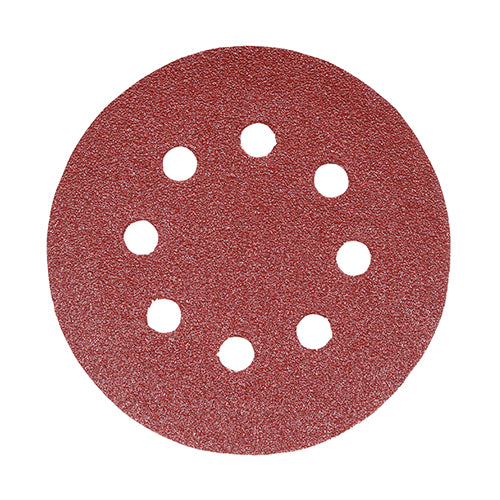 Random Orbital Sanding Discs - 60 Grit - Red - 125mm - Pack of 5