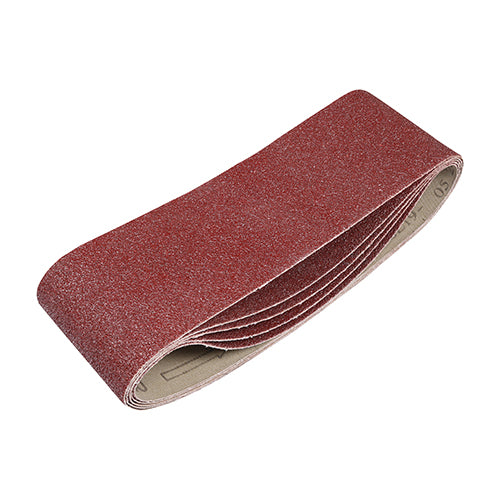 Sanding Belts - 40 Grit - Red - 75 x 533mm - Pack of 5