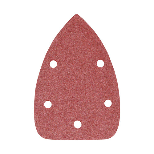 Detail Sanding Pads - 120 Grit - Red - 95 x 136mm - Pack of 5