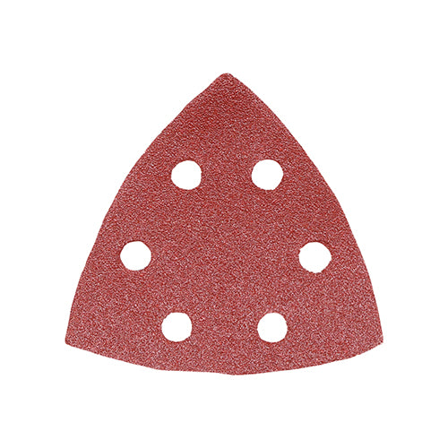 Delta Sanding Pads - 80 Grit - Red - 95 x 95mm - Pack of 5