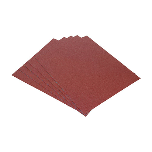 Sanding Sheets - Mixed - Red - 230 x 280mm (80/120/180) - Pack of 5