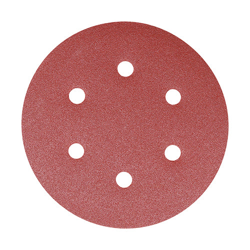 Random Orbital Sanding Discs - 120 Grit - Red - 150mm - Pack of 5