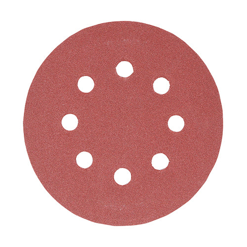 Random Orbital Sanding Discs - 180 Grit - Red - 125mm - Pack of 5