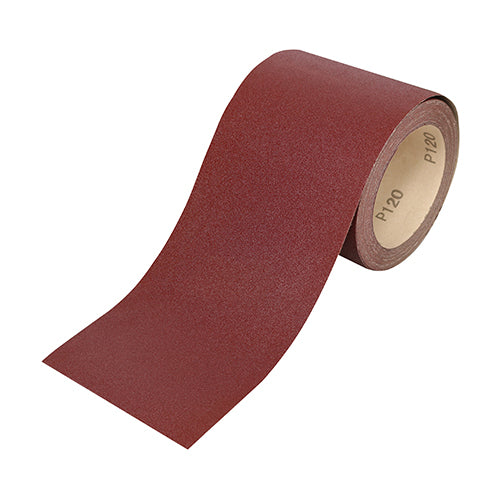 Sandpaper Roll - 80 Grit - Red - 115mm x 10m - Roll of 1