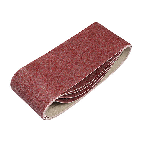 Sanding Belts - 120 Grit - Red - 75 x 457mm - Pack of 5