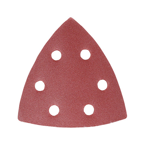 Delta Sanding Pads - 180 Grit - Red - 95 x 95mm - Pack of 5