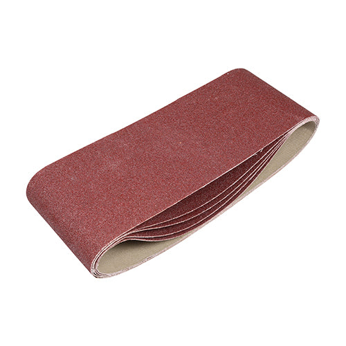 Sanding Belts - 120 Grit - Red - 100 x 610mm - Pack of 5