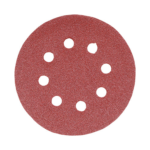 Random Orbital Sanding Discs - 80 Grit - Red - 125mm - Pack of 5