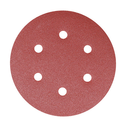 Random Orbital Sanding Discs - 180 Grit - Red - 150mm - Pack of 5