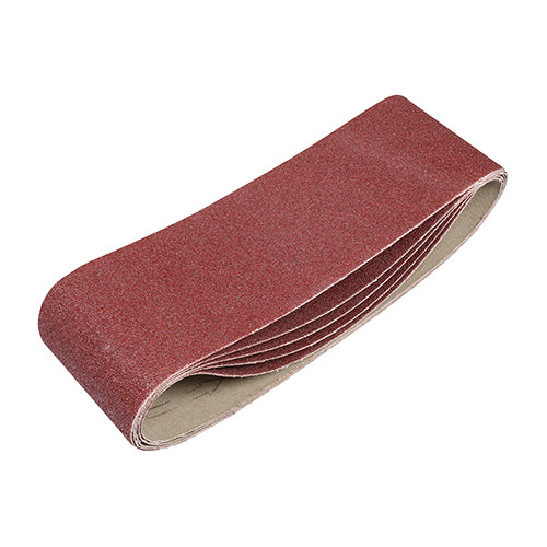 Sanding Belts - 80 Grit - Red - 75 x 533mm - Pack of 5