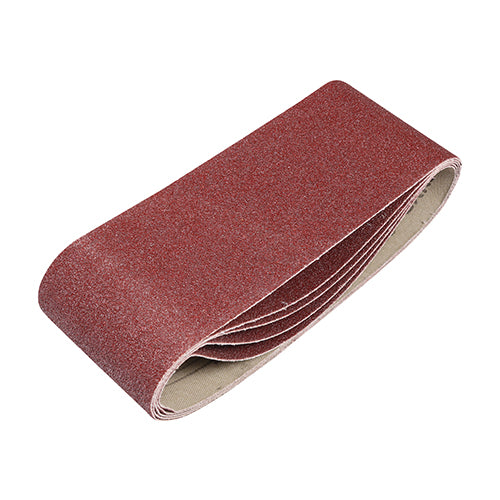 Sanding Belts - 80 Grit - Red - 75 x 457mm - Pack of 5