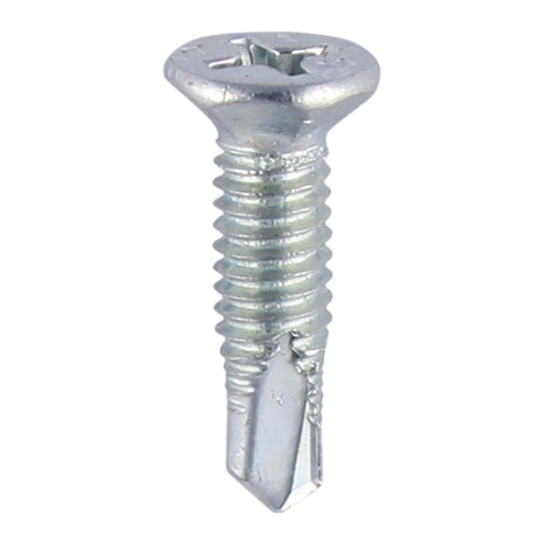 Window Fabrication Screws - Countersunk Facet - PH - Metric Thread - Self-Drilling Point - Zinc - M4 x 16 - Box of 1000