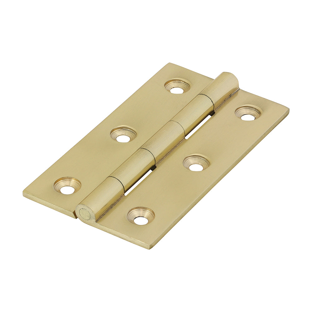 Solid Drawn Hinge - Solid Brass - Polished Brass - 75 x 40 - Bag of 1