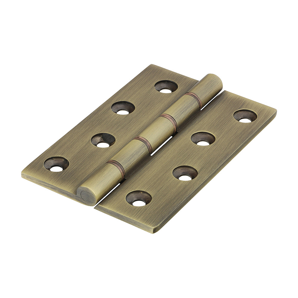 Double Phosphor Bronze Washered Butt Hinge - Solid Brass - Antique Brass - 102 x 67 - Box of 1
