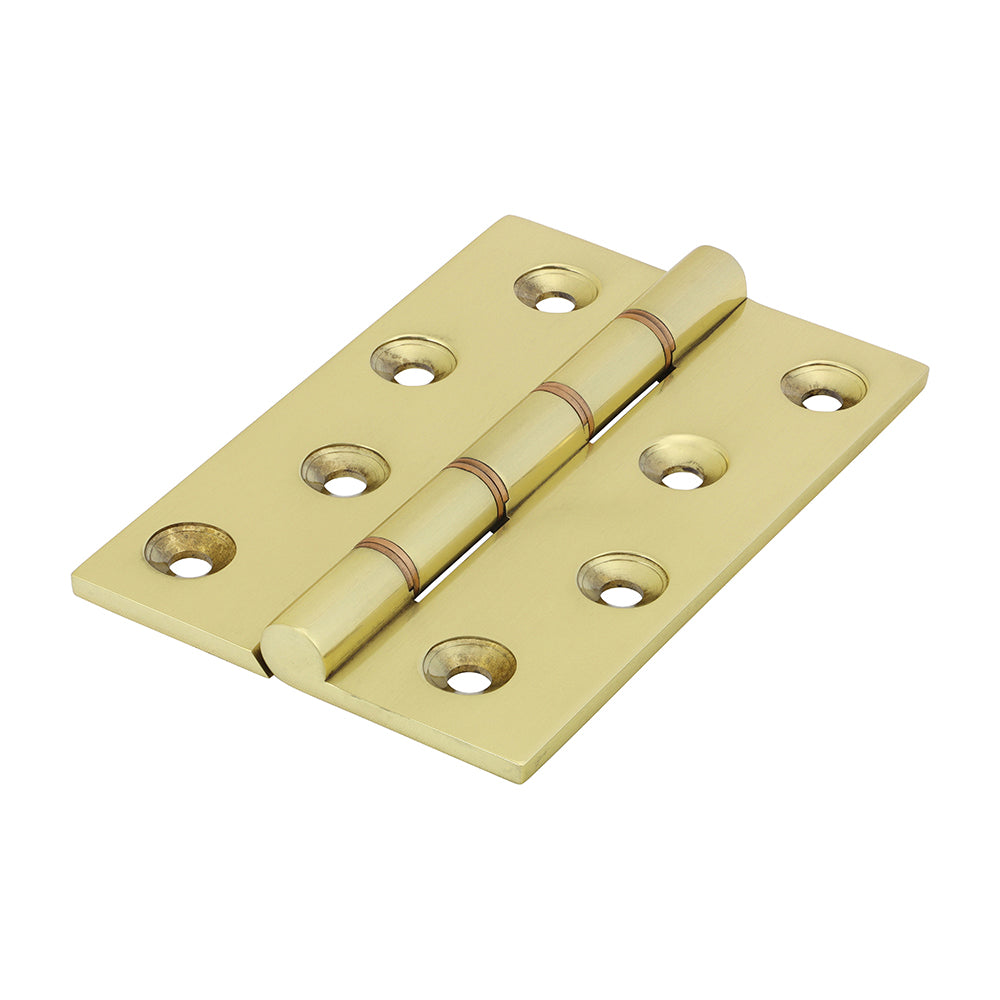 Double Phosphor Bronze Washered Butt Hinge - Solid Brass - Polished Brass - 102 x 67 - Box of 1
