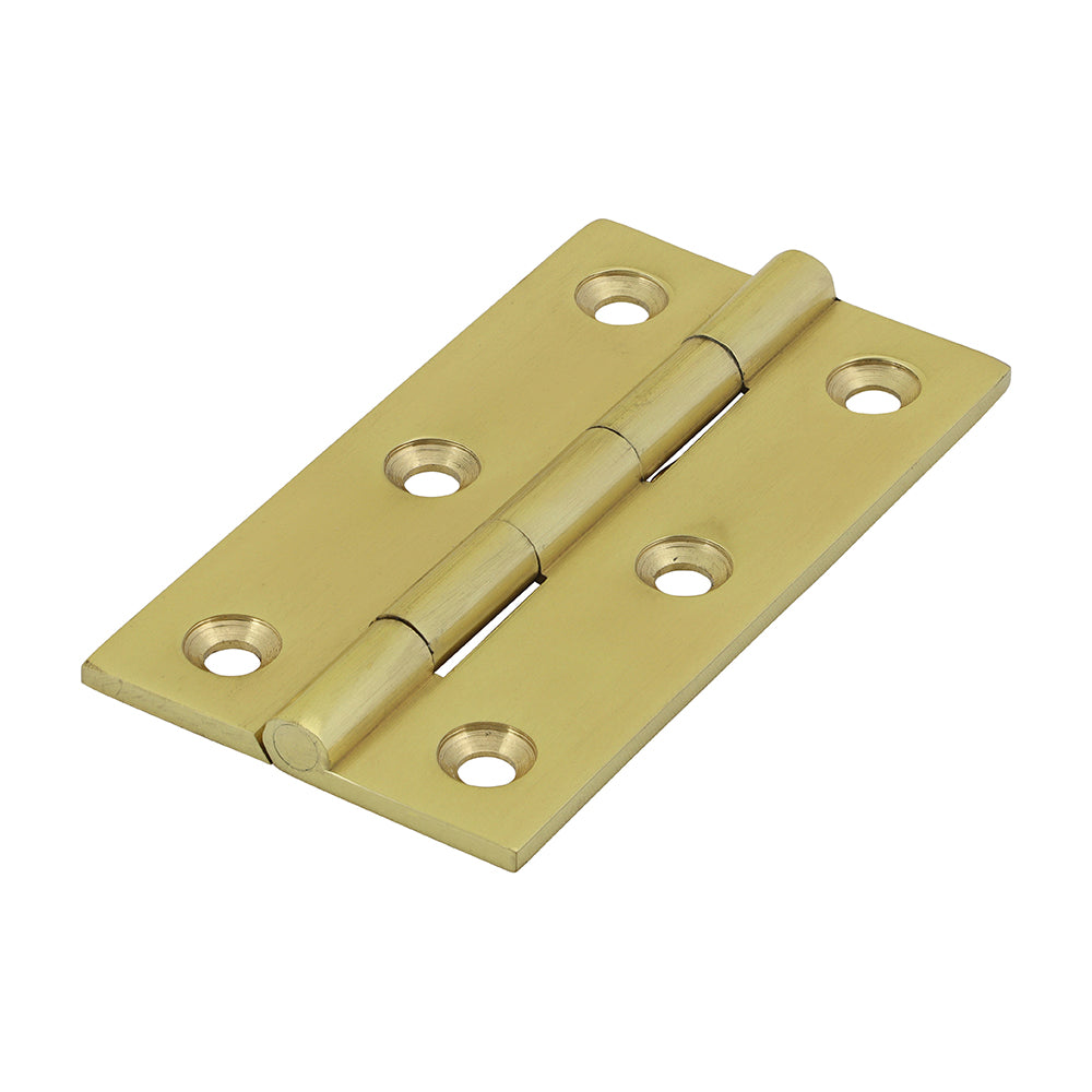 Solid Drawn Hinge - Solid Brass - Polished Brass - 64 x 35 - Bag of 1