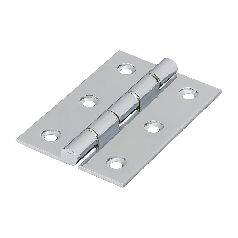 Double Stainless Steel Washered Butt Hinge - Solid Brass - Polished Chrome - 76 x 50 - Box of 1