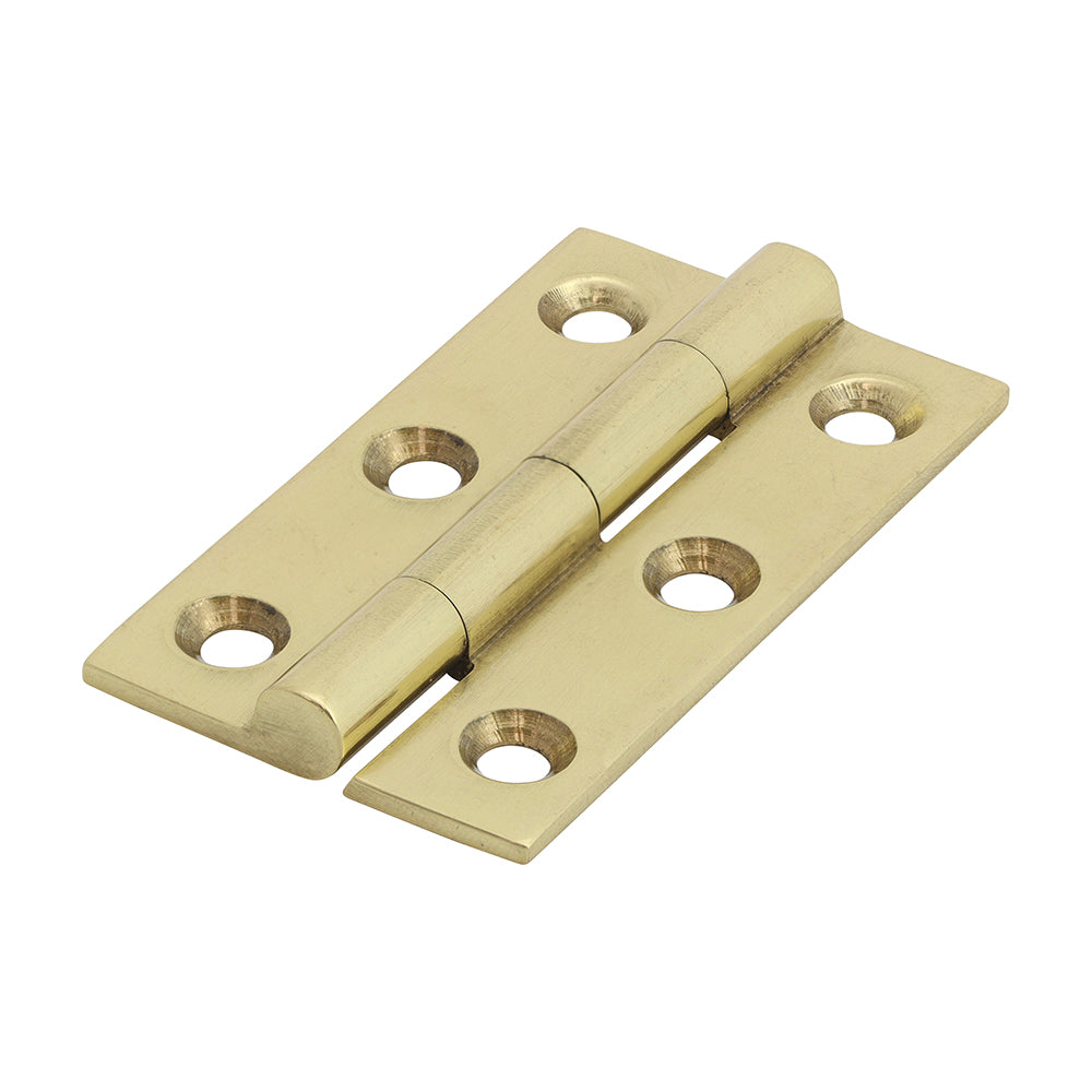 Solid Drawn Hinge - Solid Brass - Polished Brass - 50 x 28 - Bag of 1