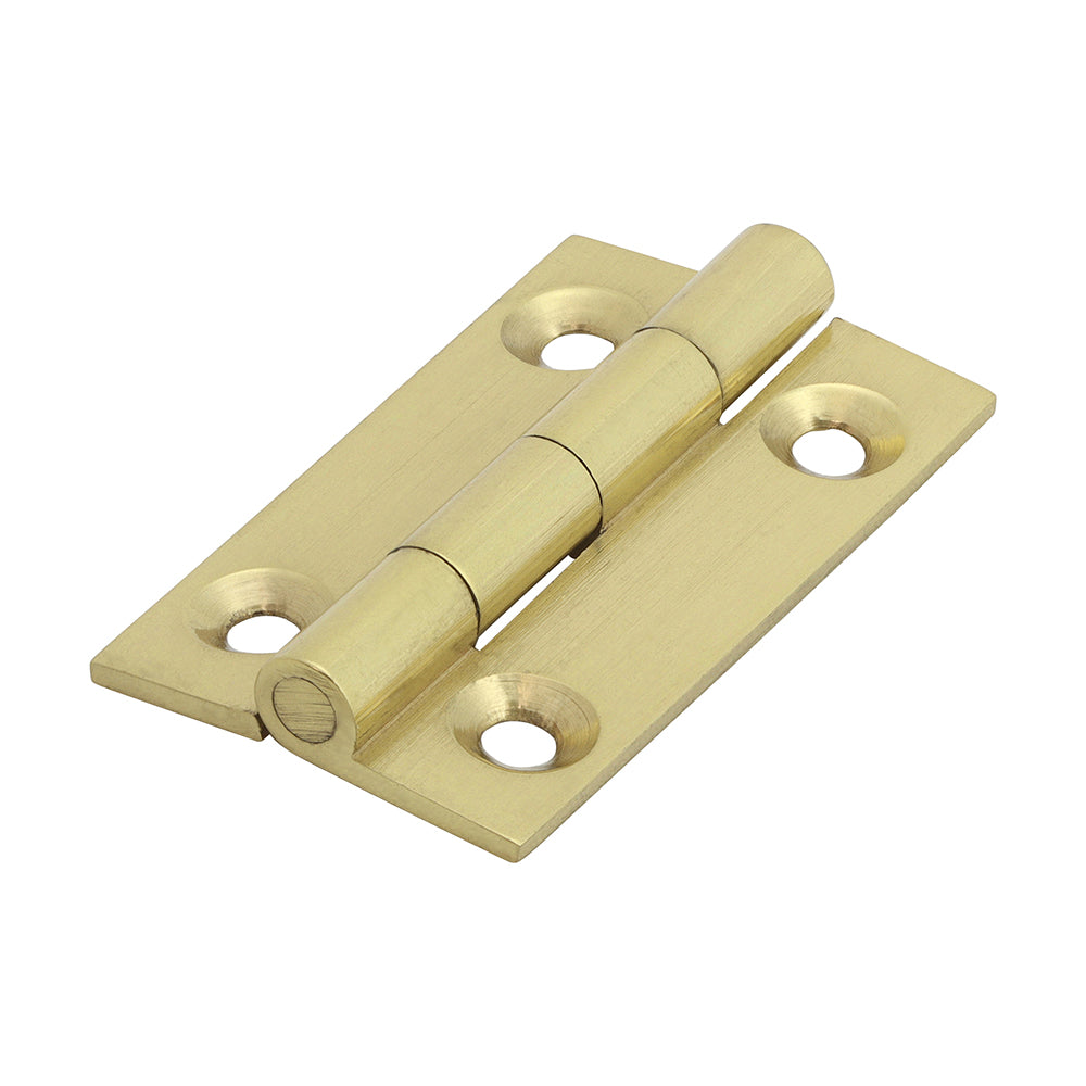Solid Drawn Hinge - Solid Brass - Polished Brass - 38 x 22 - Bag of 1