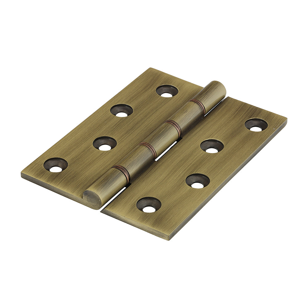 Double Phosphor Bronze Washered Butt Hinge - Solid Brass - Antique Brass - 102 x 75 - Box of 1