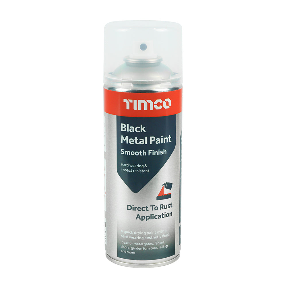 Black Metal Paint - Smooth Finish - 380ml - Can of 1