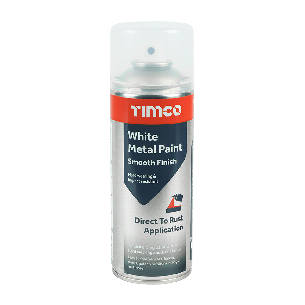 White Metal Paint - Smooth Finish - 380ml - Can of 1