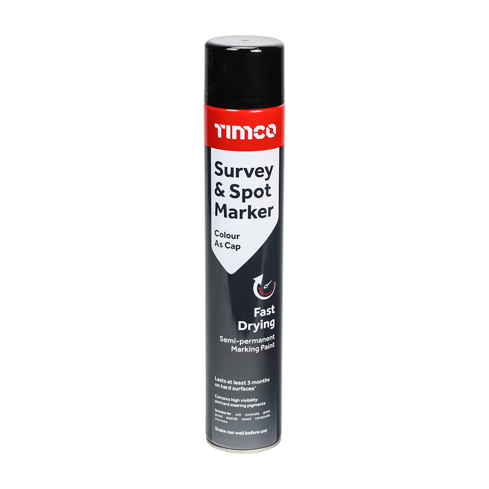 Survey & Spot Marker - Black - 750ml - Can of 1
