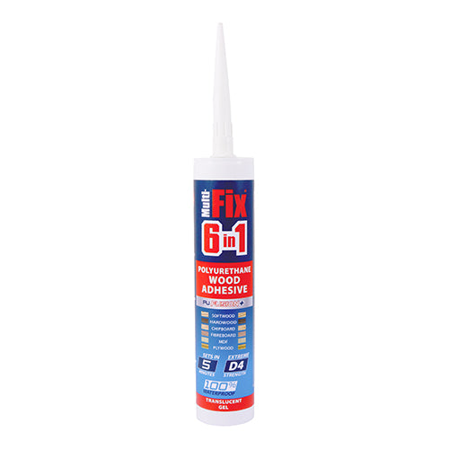 PU Wood Adhesive 5 Minute - Gel - 310ml - Cartridge of 1