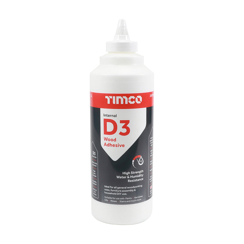 Internal D3 Wood Adhesive - 1L - Bottle of 1