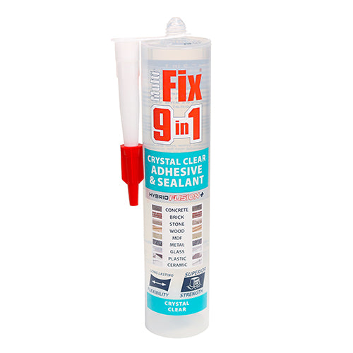 9 in 1 Adhesive & Sealant - Crystal Clear - 290ml - Cartridge of 1