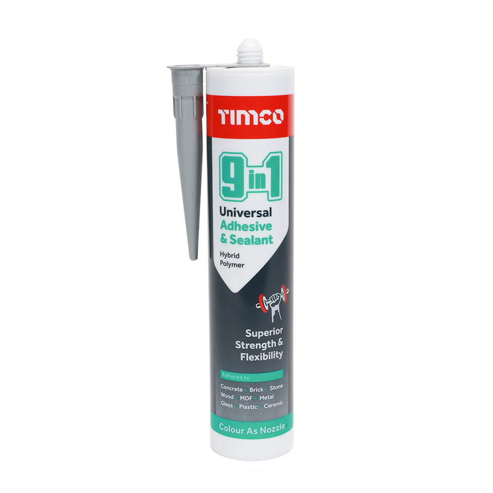 9 in 1 Universal Adhesive & Sealant - Grey - 290ml - Cartridge of 1